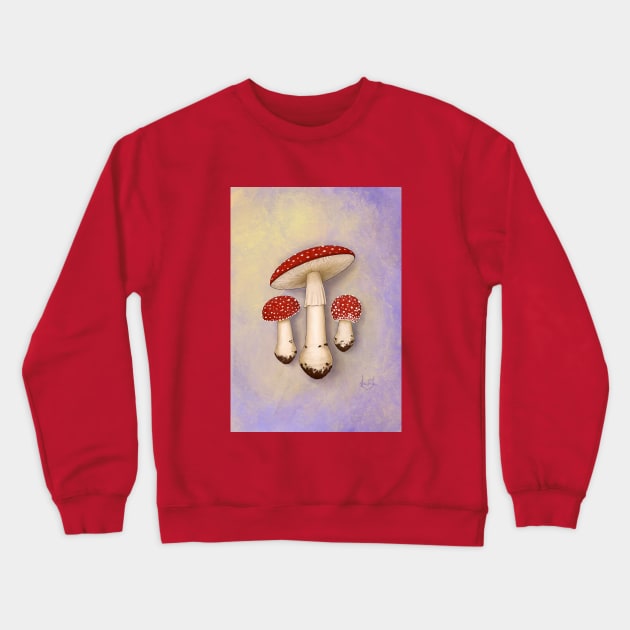 Amanita Muscaria with background Crewneck Sweatshirt by BastetLand